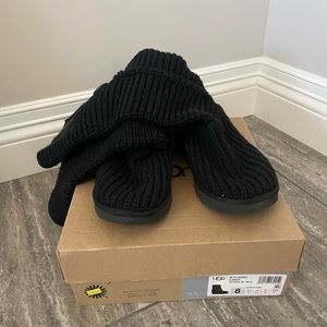 Authentic black Carty UGGs with wooden buttons size 8